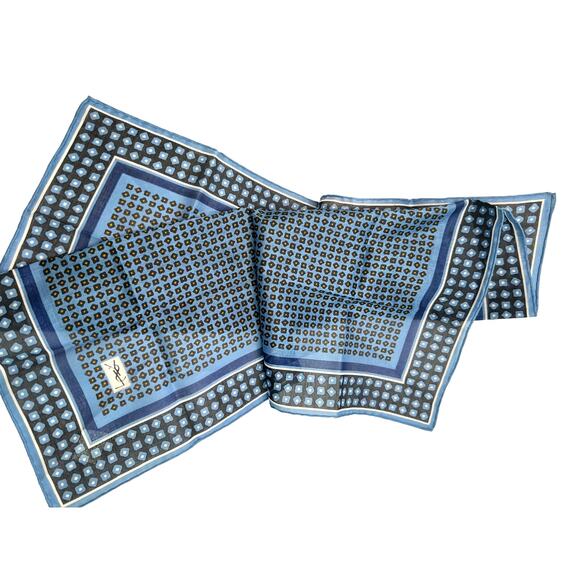 Yves Saint Laurent Vintage Handkerchief / Pocket Square / Small Scarf 18" - Picture 3 of 9